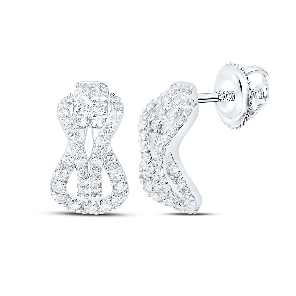 10K Yellow Or White Gold 1/3 Cttw Natural Diamond Cn Fashion Heracle Knot Earring