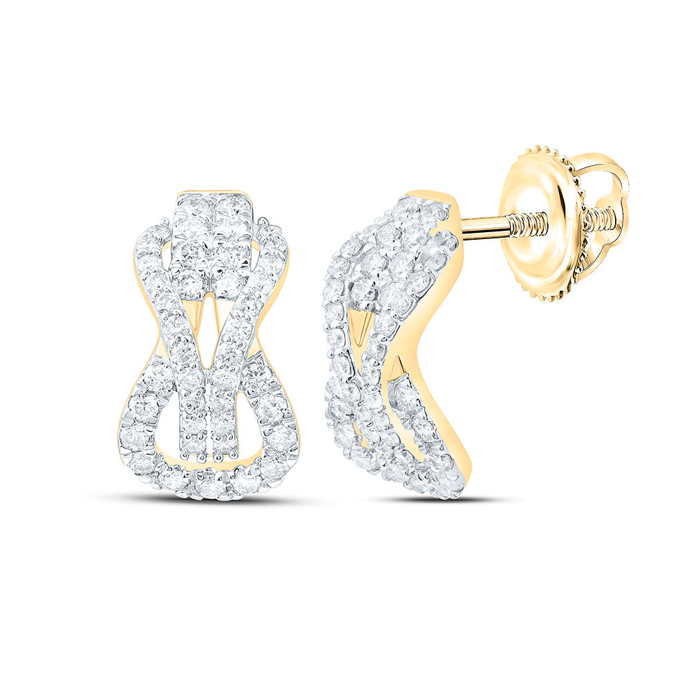 10K Yellow Or White Gold 1/3 Cttw Natural Diamond Cn Fashion Heracle Knot Earring