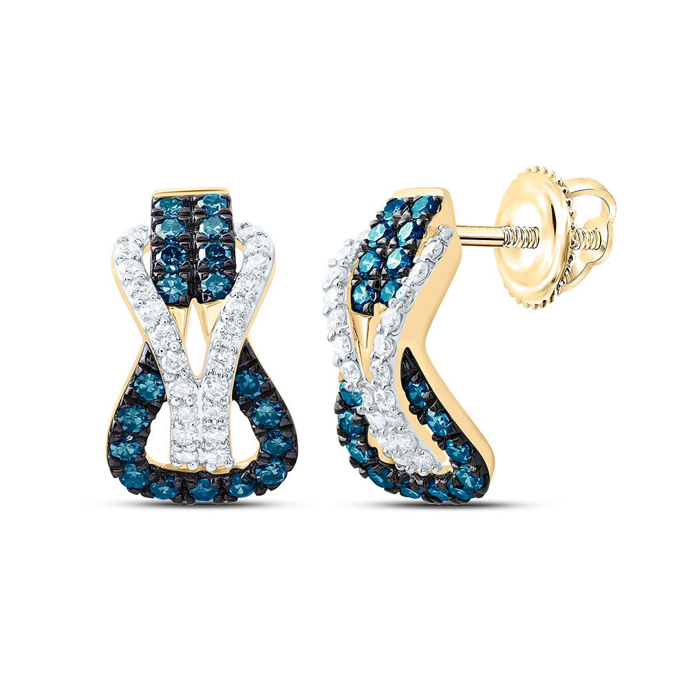 10K Yellow Or White Gold 1/3 Cttw Natural Diamond Cn Fashion Heracle Knot Earring