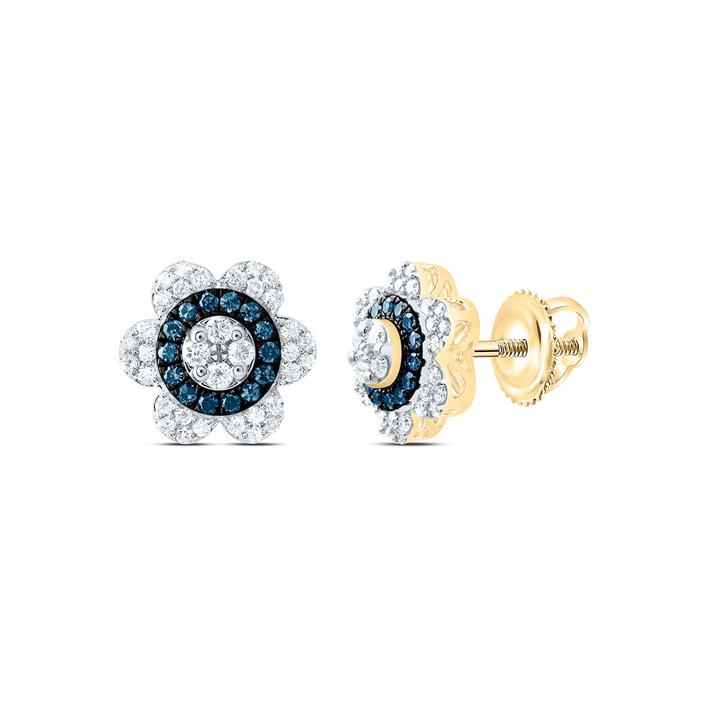 10K Yellow Or Rose Gold 3/8 Cttw Natural Diamond Cn Fashion Natural Flower Earring