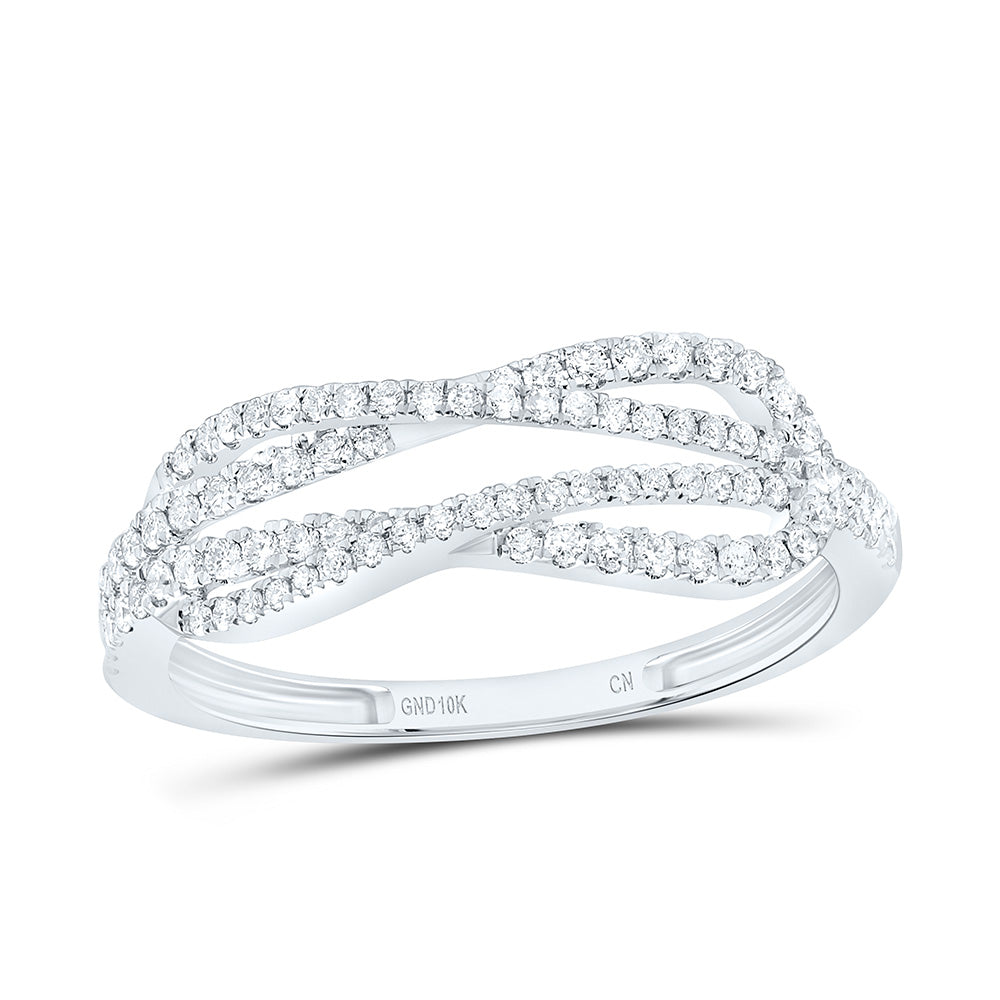 10K Yellow Or White Gold 1/3 Cttw Natural Diamond Cn Fashion Heracle Knot Bridal Anniversary Wedding Engagement Band Ring