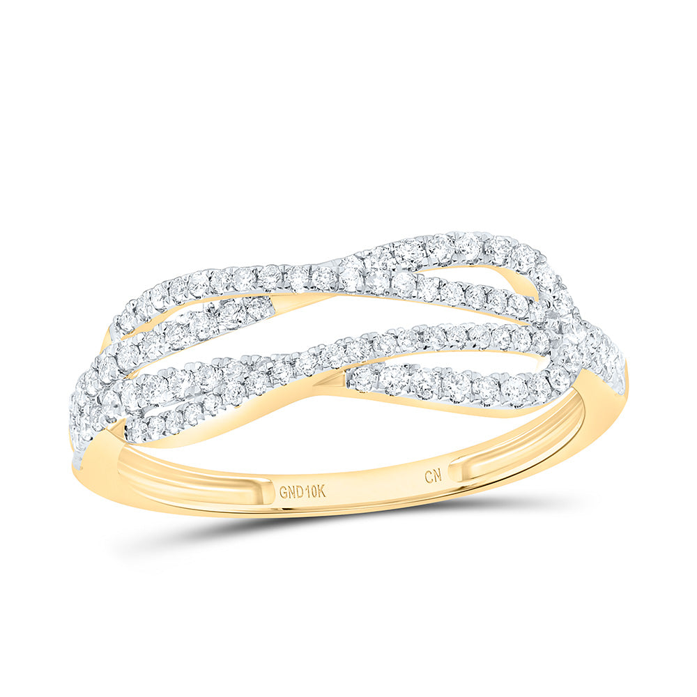 10K Yellow Or White Gold 1/3 Cttw Natural Diamond Cn Fashion Heracle Knot Bridal Anniversary Wedding Engagement Band Ring