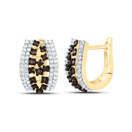10K Yellow Or White Or Rose Gold 1/2 Cttw Natural Diamond Cn Natural Hoop Earring