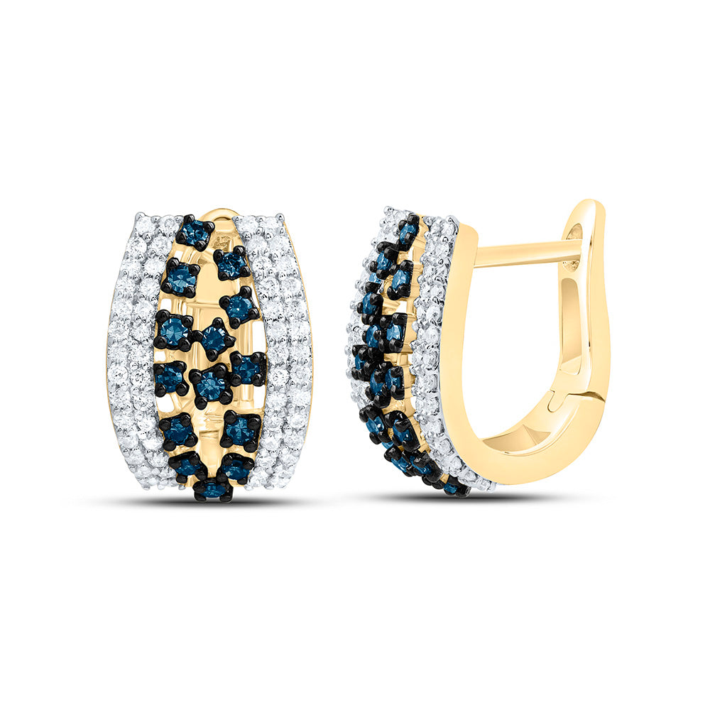 10K Yellow Or White Or Rose Gold 1/2 Cttw Natural Diamond Cn Natural Hoop Earring