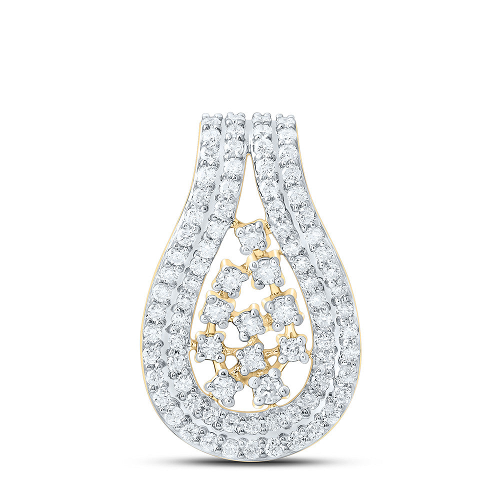 10K Yellow Or White Or Rose Gold 1/4 Cttw Natural Diamond Cn Fashion Pendant