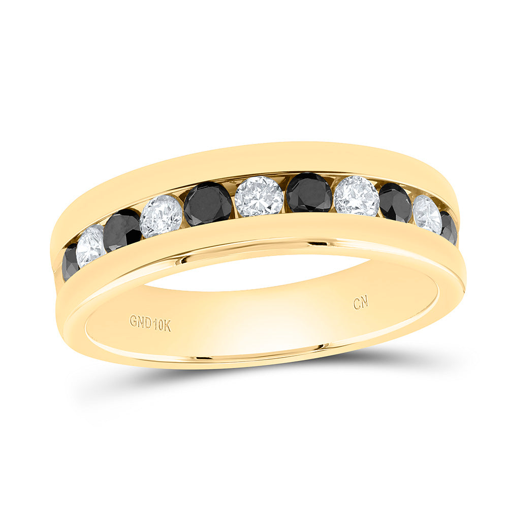 10K Yellow Or White Or Rose Gold 1 Cttw Natural Diamond Cn Diamond Mens Machine Set Bridal Anniversary Wedding Engagement Band Ring