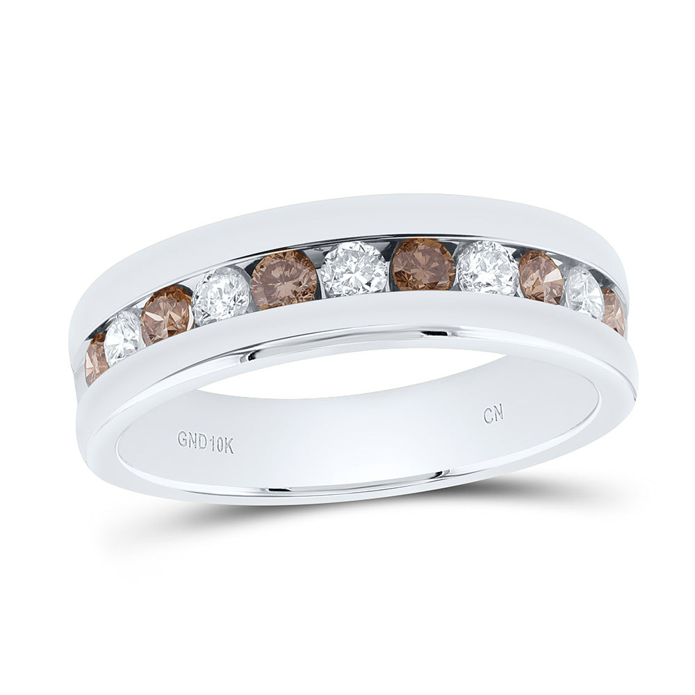 10K Yellow Or White Or Rose Gold 1 Cttw Natural Diamond Cn Diamond Mens Machine Set Bridal Anniversary Wedding Engagement Band Ring