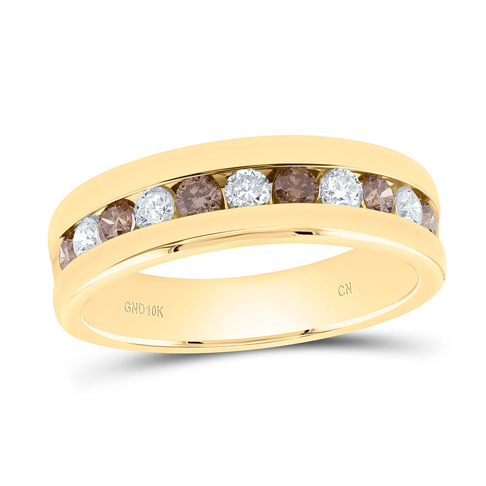10K Yellow Or White Or Rose Gold 1 Cttw Natural Diamond Cn Diamond Mens Machine Set Bridal Anniversary Wedding Engagement Band Ring
