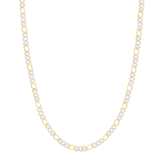 10K Yellow Gold 2 1/2Ctw Natural Diamond Cuban Link Mens Chain (22 Inch)