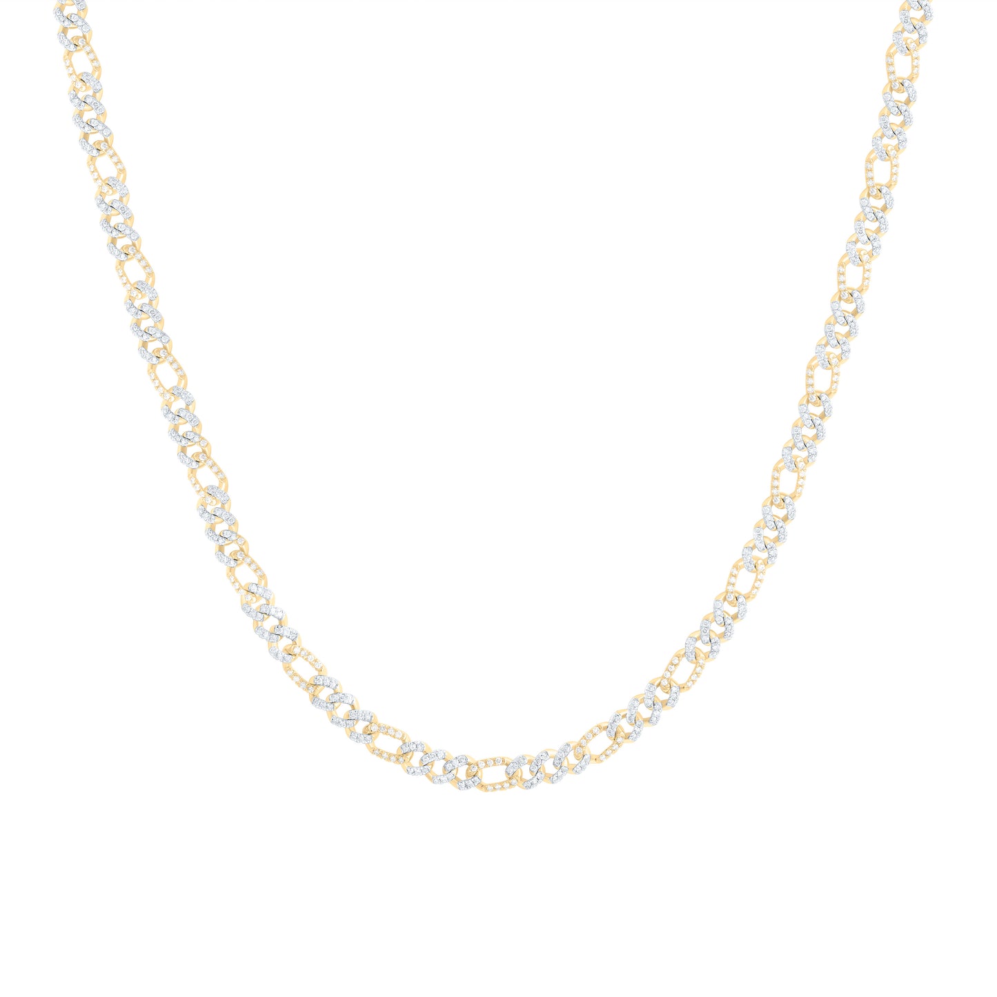 10K Yellow Gold 3 1/2Ctw Natural Diamond Cuban Link Mens Chain (20 Inch)