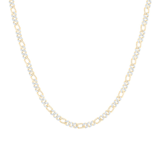 10K Yellow Gold 3 1/2Ctw Natural Diamond Cuban Link Mens Chain (20 Inch)