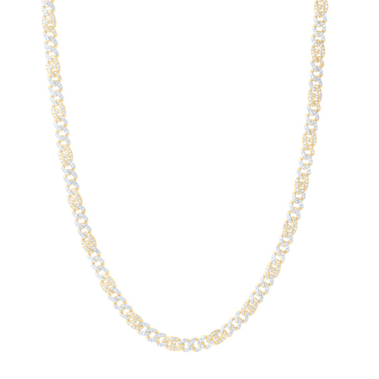 10K Yellow Gold 4 5/8Ctw Natural Diamond Cuban Link Mens Chain (22 Inch)