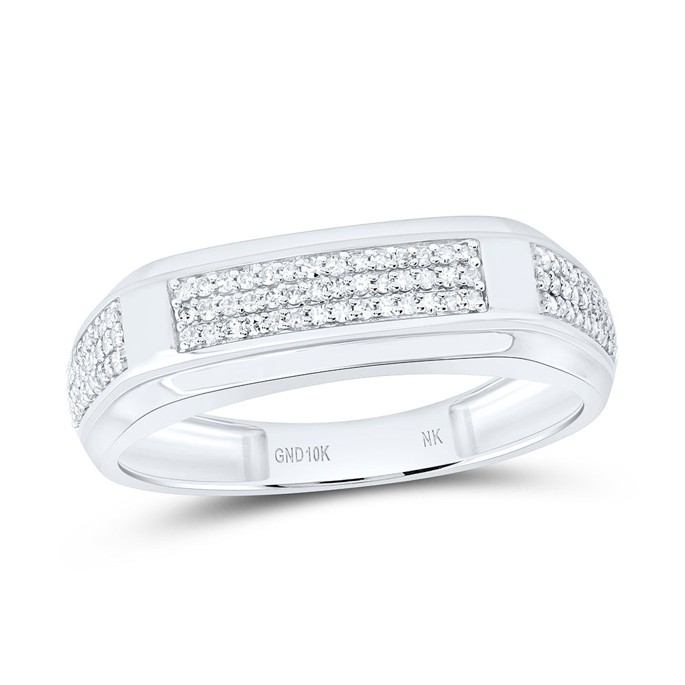 10K Yellow Gold 1/3 Cttw Natural Diamond Mens Band