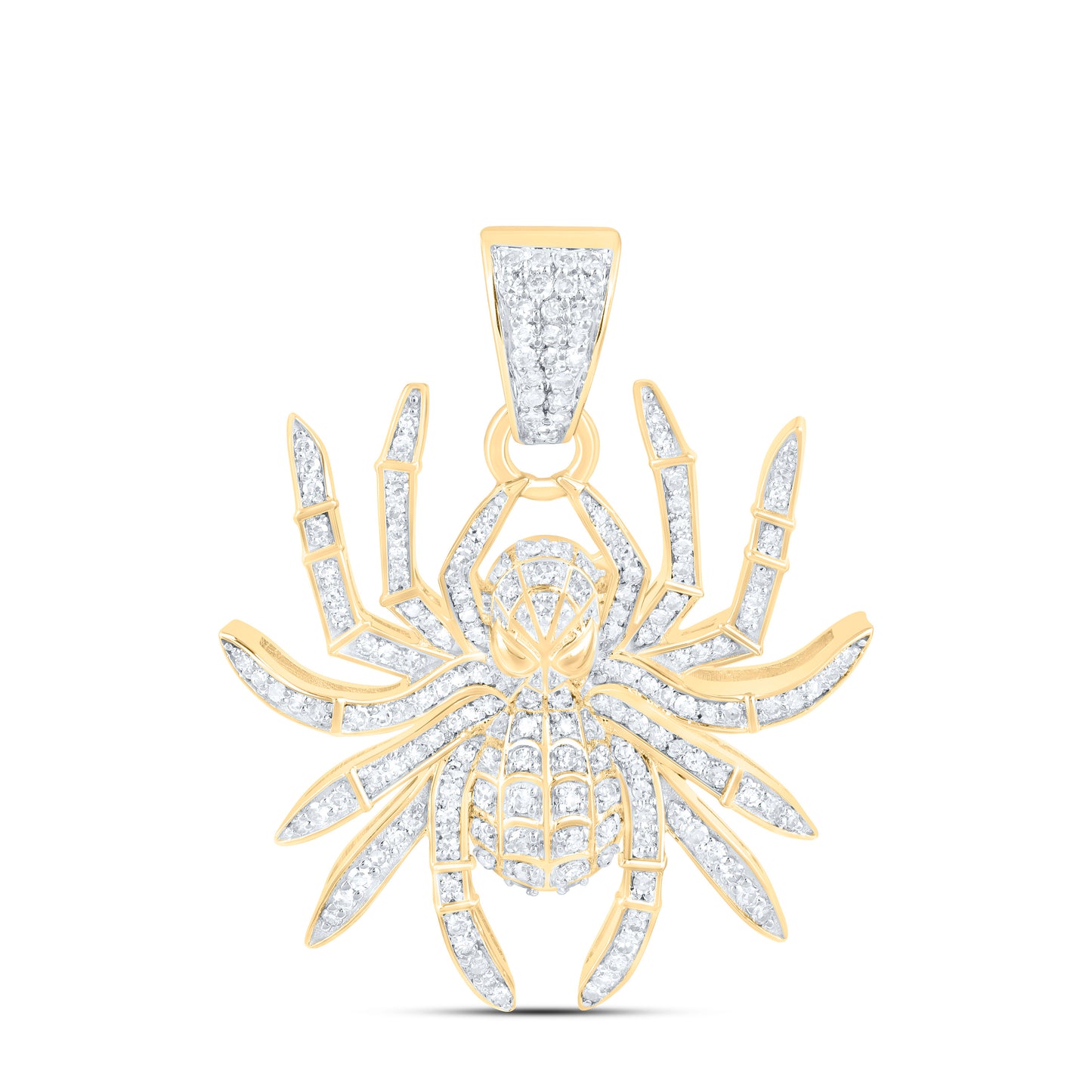 10K Yellow Gold 1/2Ctw Natural Diamond Spider Mens Charm