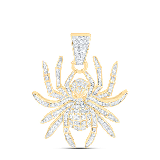 10K Yellow Gold 1/2Ctw Natural Diamond Spider Mens Charm