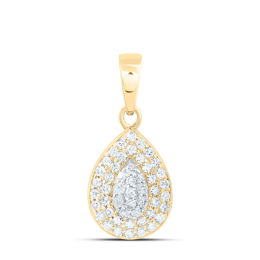 10K Yellow Or White Gold 1/5Ctw Natural Diamond Fashion Pear Pendant
