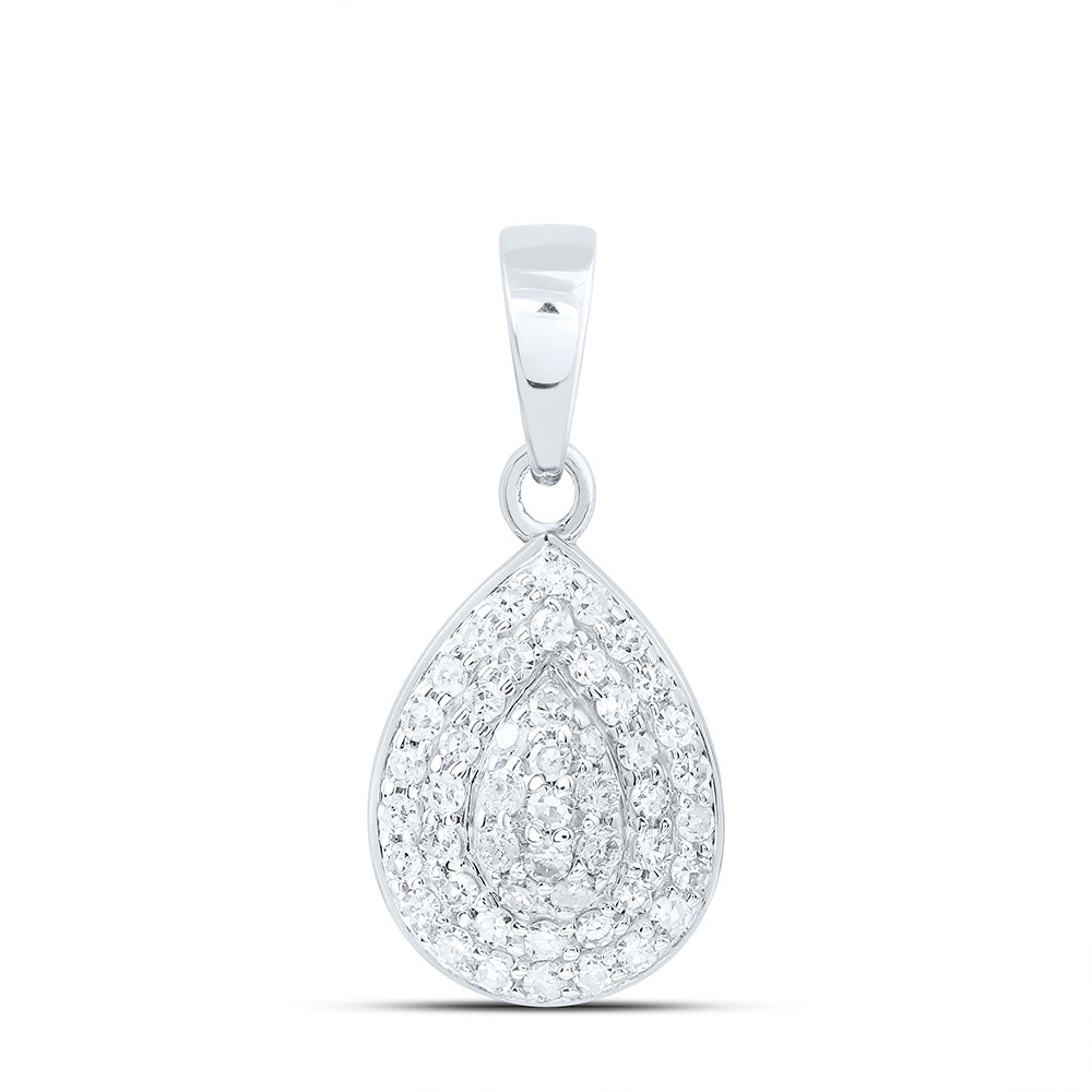 10K Yellow Or White Gold 1/5Ctw Natural Diamond Fashion Pear Pendant
