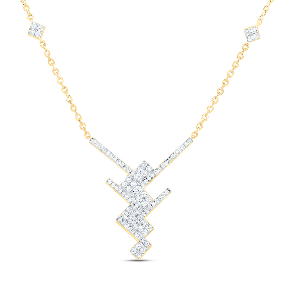 14K Yellow Or White Gold 1/2Ctw Natural Diamond Ana M Fashion Necklace (18 Inch)
