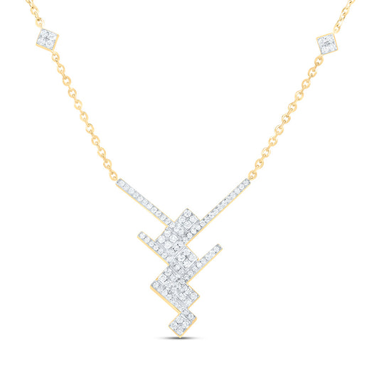 14K Yellow Or White Gold 1/2Ctw Natural Diamond Ana M Fashion Necklace (18 Inch)