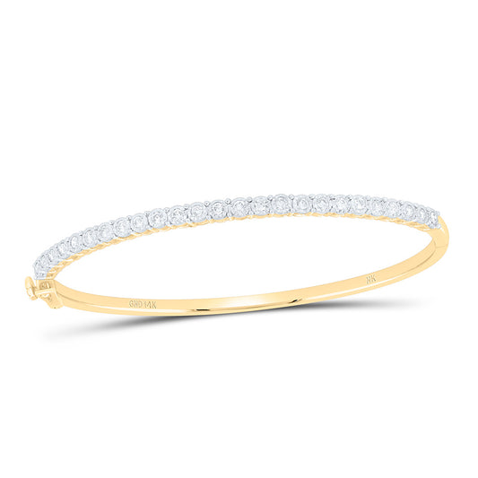 14K Yellow Or White Gold 5/8Ctw Natural Diamond Fashion Tennis Bangle (60X48Mm)