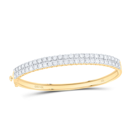 14K Yellow Or White Gold 1 1/4Ctw Natural Diamond Fashion Tennis Bangle (60X48Mm)