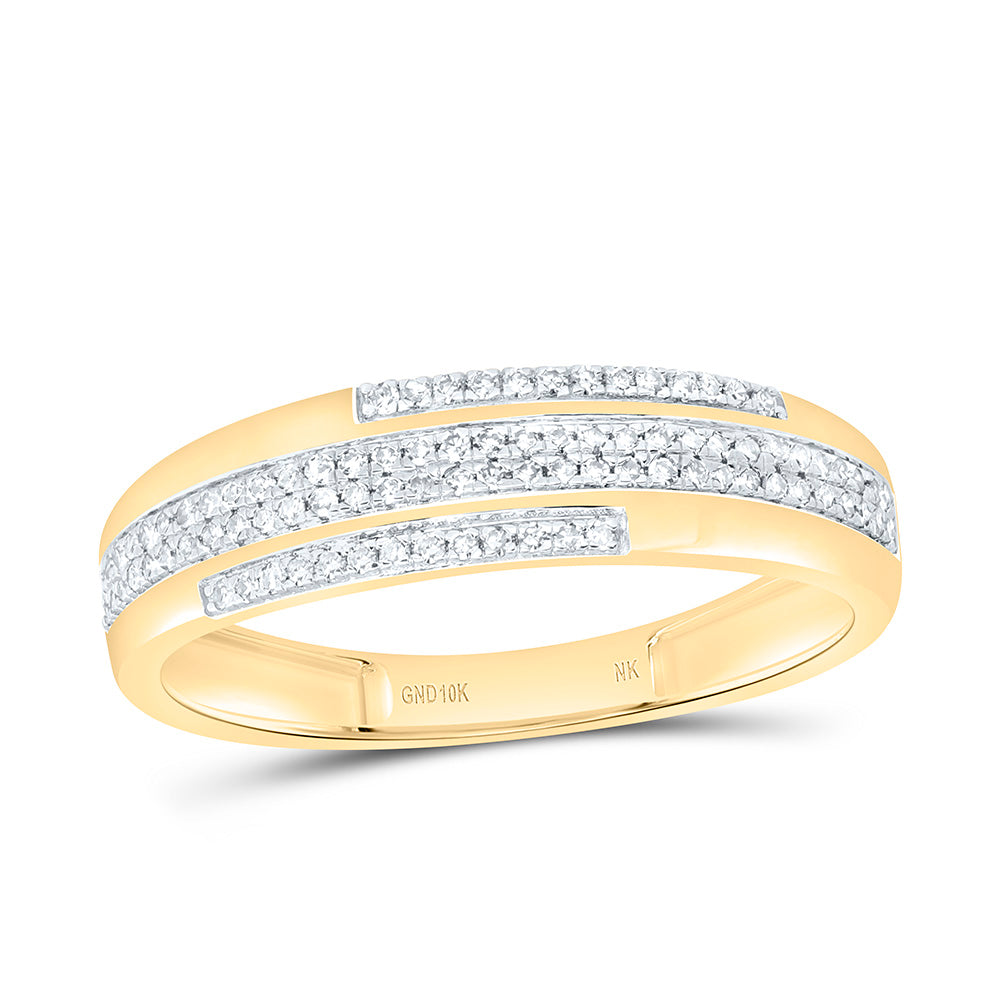 10K Yellow Gold 1/4 Cttw Natural Diamond Gift Mens Band