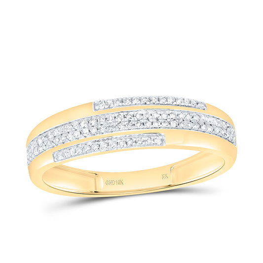 10K Yellow Gold 1/4 Cttw Natural Diamond Gift Mens Band