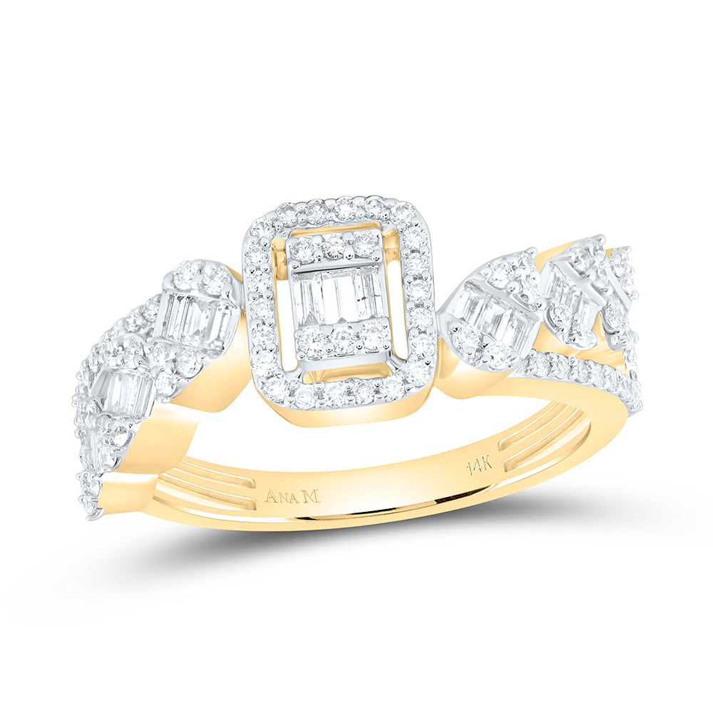 14K Yellow Gold 5/8Ctw Natural Diamond Ana M Fashion  Ring