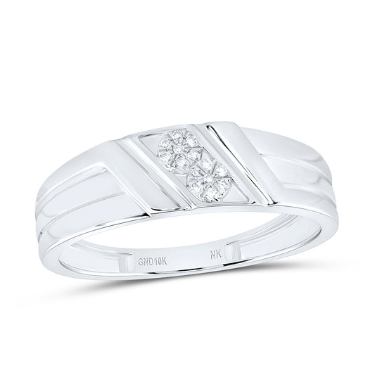 10K Yellow Gold 1/20 Cttw Natural Diamond Gift Mens Band