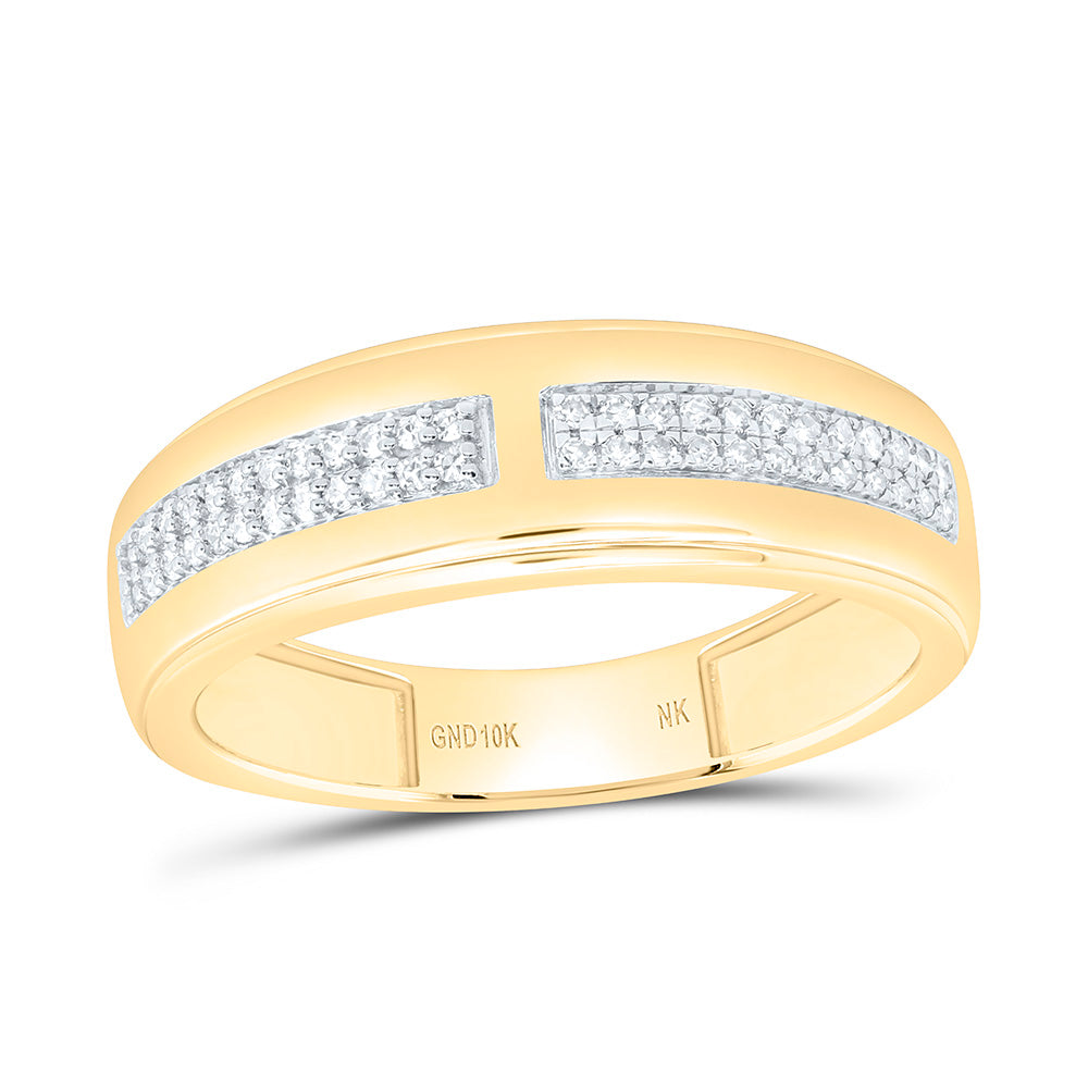 10K White Gold 1/5 Cttw Natural Diamond Mens Band