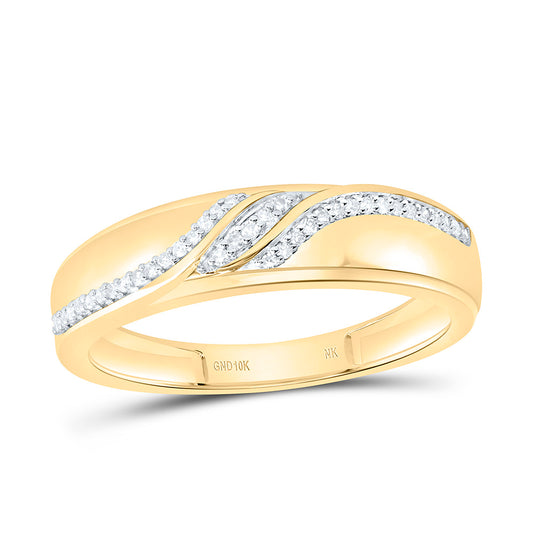 10K Yellow Gold 1/8 Cttw Natural Diamond Mens Band