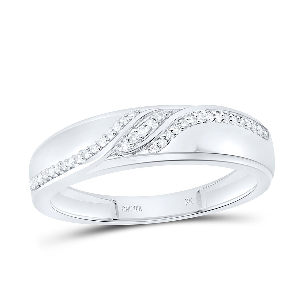10K Yellow Gold 1/8 Cttw Natural Diamond Mens Band