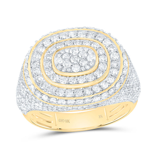 10K Yellow Gold 2 3/4Ctw Natural Diamond Mens Ring