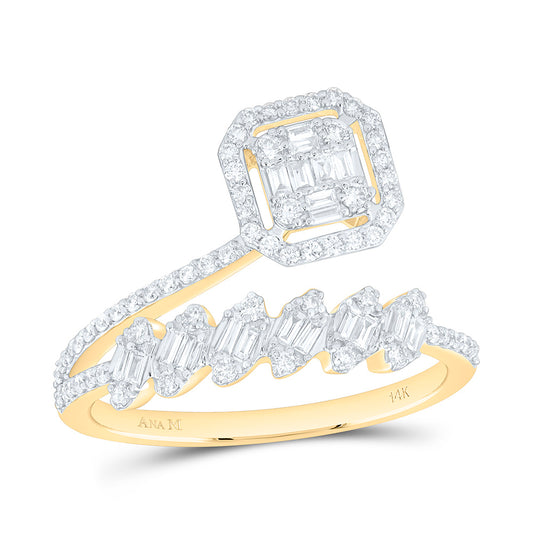 14K Yellow Gold 1/2Ctw Natural Diamond Ana M Fashion Ring