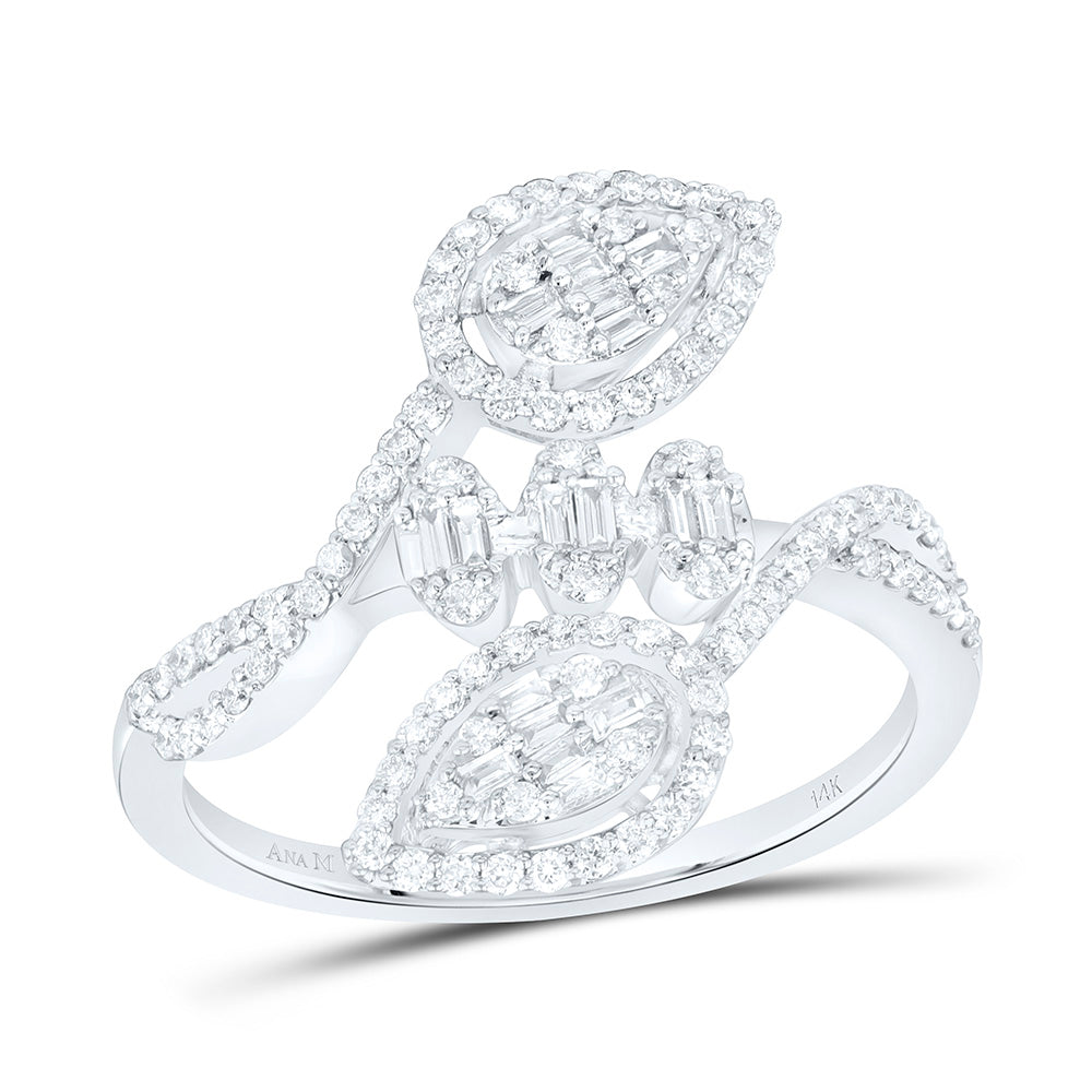 14K Yellow Gold 1/2Ctw Natural Diamond Ana M Fashion Pear Ring