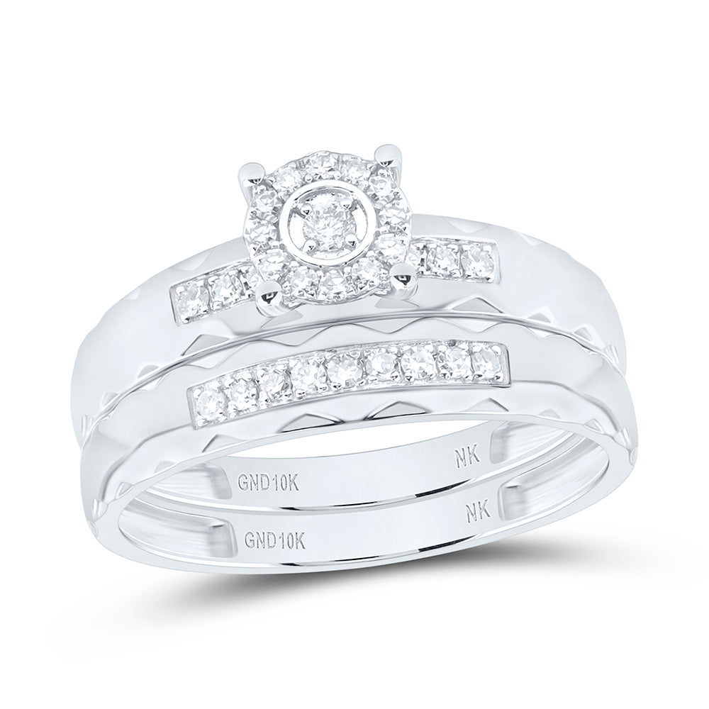 10K Yellow Gold 1/4Ctw Natural Diamond Fashion Round Trio Set