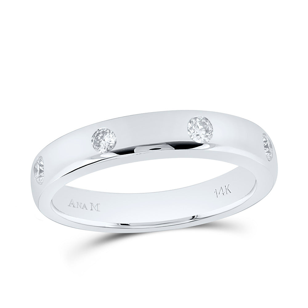 14K White Gold 1/4 Cttw Natural Diamond Ana M Fashion Band