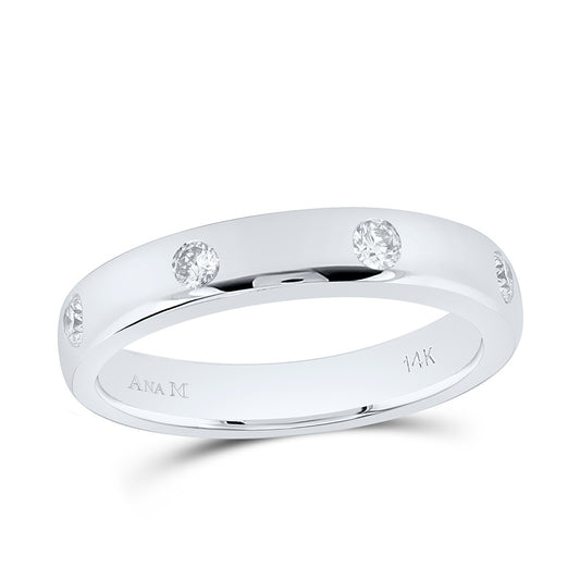 14K White Gold 1/4 Cttw Natural Diamond Ana M Fashion Band