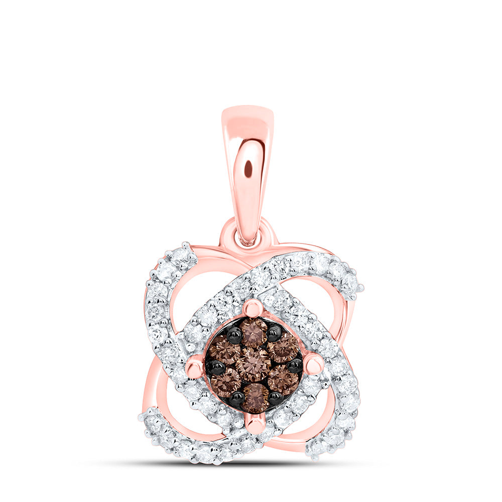 10K Yellow Or White Or Rose Gold 1/4Ctw Natural Diamond Cn Fashion Cognac Natural Pendant