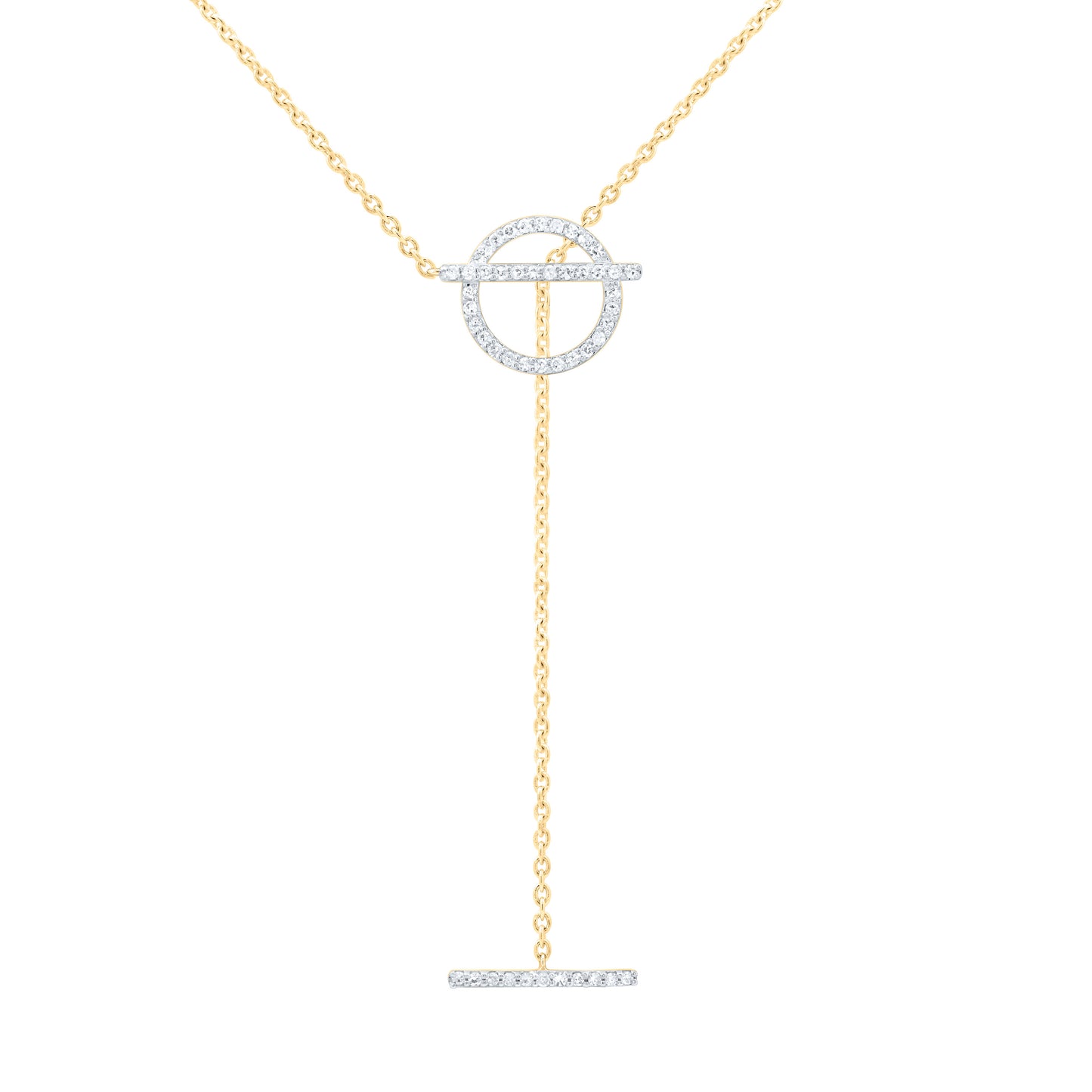 10K Yellow Or White Gold 1/6Ctw Natural Diamond Cn Fashion Necklace (16 Inch)