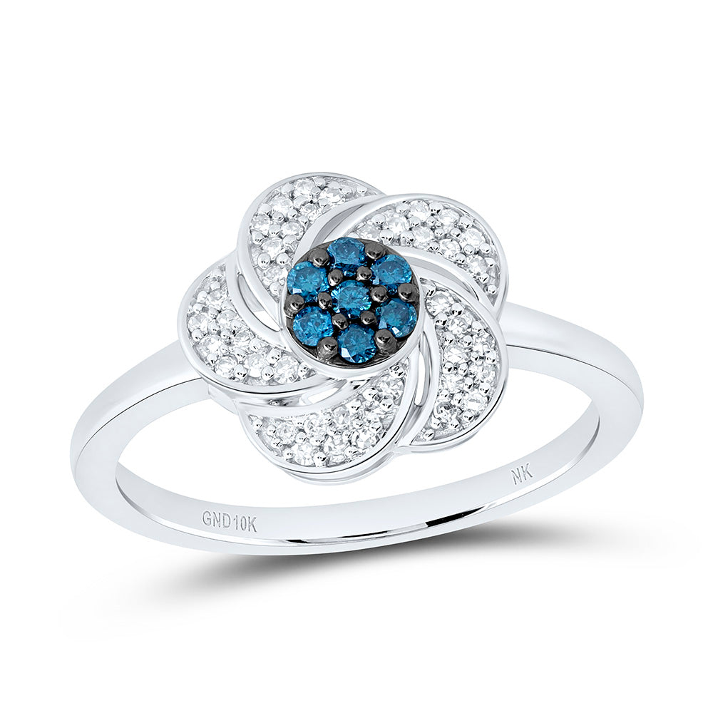 10K Yellow Gold 1/4Ctw Natural Diamond Cn Fashion Cognac Natural Flower Ring