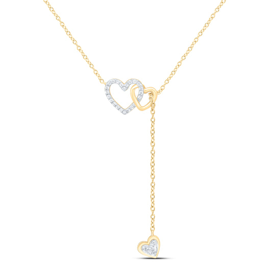 10K Yellow Or White Gold 1/10Ctw Natural Diamond Cn Fashion Heart Necklace (16Inch)