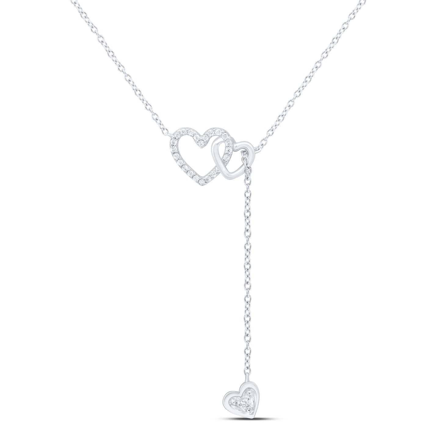 10K Yellow Or White Gold 1/10Ctw Natural Diamond Cn Fashion Heart Necklace (16Inch)