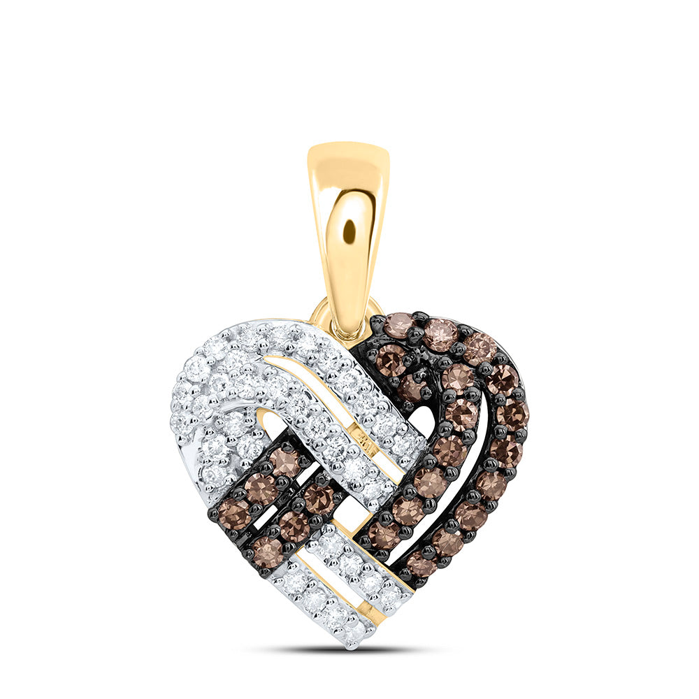 10K Yellow Gold 1/3Ctw Natural Diamond Cn Fashion Natural Heart Pendant