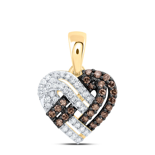 10K Yellow Gold 1/3Ctw Natural Diamond Cn Fashion Natural Heart Pendant
