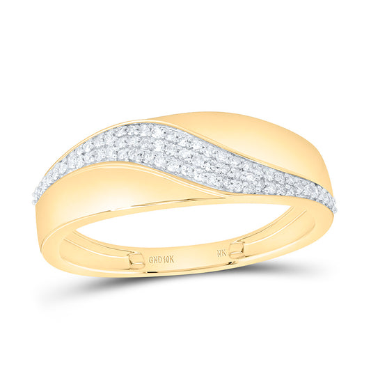 10K Yellow Gold 1/4 Cttw Natural Diamond Mens Band