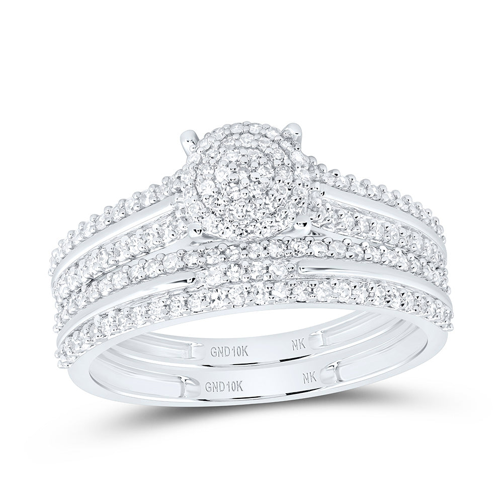 10K Yellow Gold 3/4Ctw Natural Diamond Round Trio Set