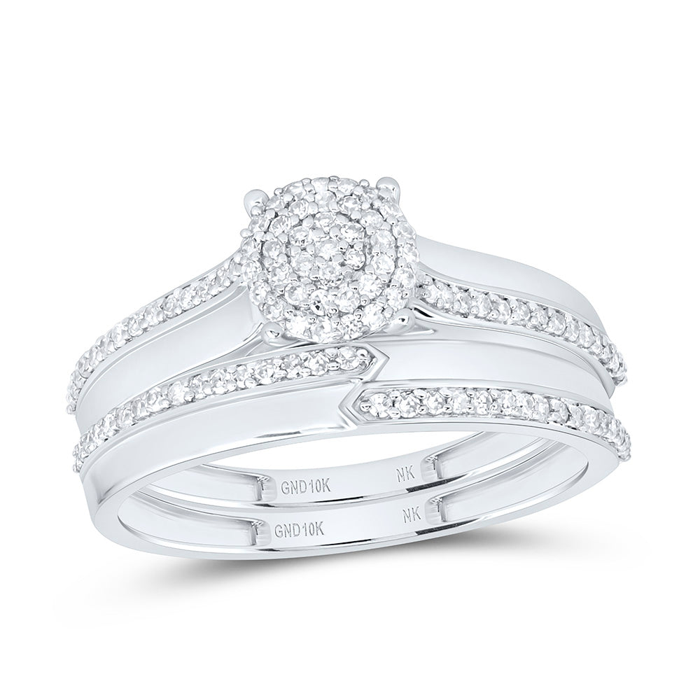 10K Yellow Gold 3/8Ctw Natural Diamond Round Trio Set