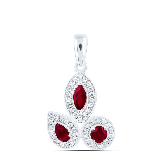 14K Yellow Or White Gold Natural Diamond Ana M Round, Marquise, Pear Natural Gem Pendant