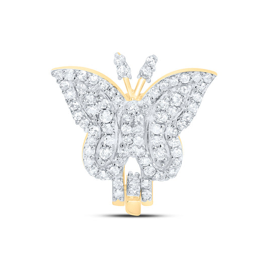 10K Yellow Gold 3/8Ctw Natural Diamond Butterfly Bail